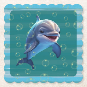 Baby-Delfin-Papiergirlanden Untersetzer