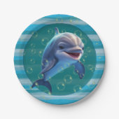 Baby-Delfin-Papierplatte Pappteller (Vorderseite)
