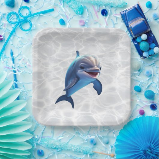 Baby-Delfin-Platte Pappteller (Party)