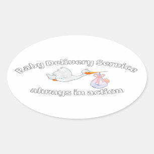 Baby Delivery Service ! Always in action ! Midwife Ovaler Aufkleber