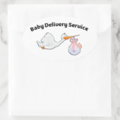 Baby Delivery Service ! Funny Midwife Baby Stork Ovaler Aufkleber (Tasche)