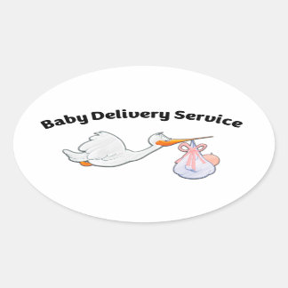 Baby Delivery Service ! Funny Midwife Baby Stork Ovaler Aufkleber
