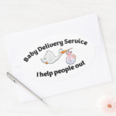 Baby Delivery Service I help people out | midwife Ovaler Aufkleber (Umschlag)