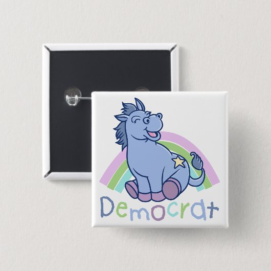 Baby-Demokrat-Esel Button (Vorne & Hinten)