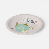 Baby der Tee-Party-Baby-Duschen-| braut Pappteller (Schrägansicht)
