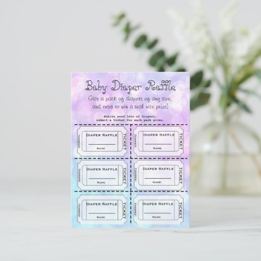 Baby Diaper Raffle (Junge oder Mädchen) Tickets Postkarte (Stehend Vorderseite)