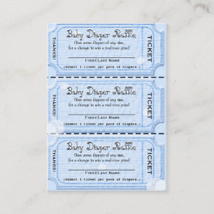 Baby Diaper Raffles Tickets Blue Begleitkarte