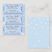 Baby Diaper Raffles Tickets Blue Begleitkarte (Vorne/Hinten)