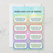 Baby Diaper Raffles Tickets Einladung (Rückseite)