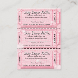 Baby Diaper Raffles Tickets Rosa Begleitkarte