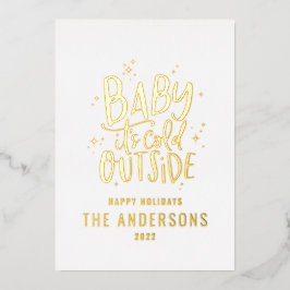 Baby die Kälte außerhalb der modernen minimalen We Folien Feiertagskarte