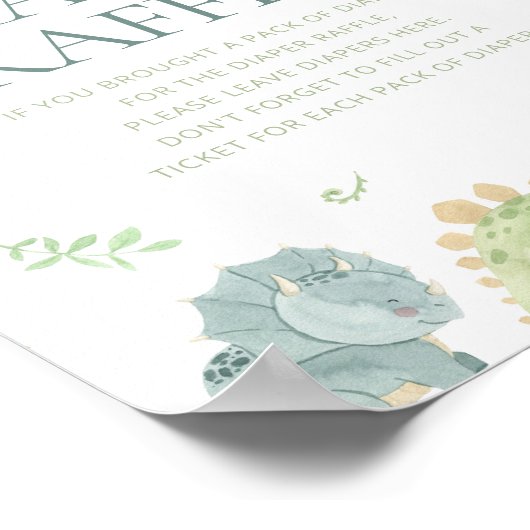 Baby Dino Baby Dusche Momosa Bar Sign Poster (Ecke)