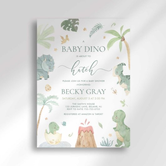 Baby Dino Baby Shower Einladung