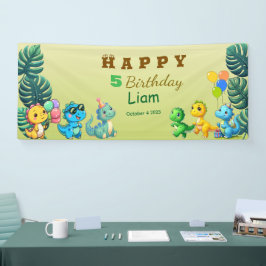 Baby Dino Birthday Banner