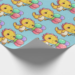 Baby Dino Birthday Gift Wrap Geschenkpapier