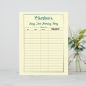 Baby Dino Birthday Party Guest List (Stehend Vorderseite)