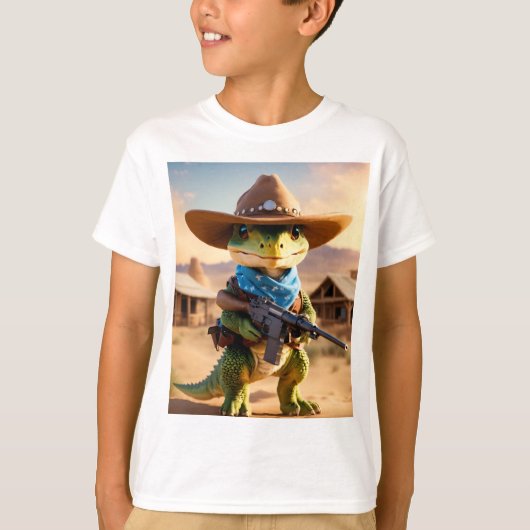 "Baby Dino Cowboy: Wild West Adventure" T-Shirt (Vorderseite)