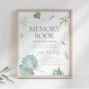 Baby Dino Erinnerungsbuch-Schild Poster