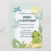 Baby Dino Geburtstag Einladung (Vorne/Hinten)