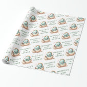 Baby Dino Geschenkpapier mit Design "Schlüpft bald (Ungerollt)