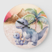 Baby Dino Große Wanduhr (Vorderseite)