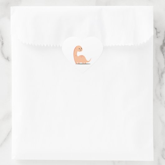 Baby Dino Herz-Aufkleber (Tasche)