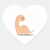 Baby Dino Herz-Aufkleber (Vorderseite)