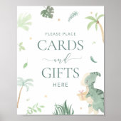 Baby-Dino-Karten und Geschenke-Zeichen Poster (Vorne)