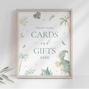 Baby-Dino-Karten und Geschenke-Zeichen Poster