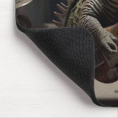 Baby Dino mit Gitarre Mousepad (Ecke)