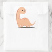 Baby Dino Quadratischer Aufkleber (Tasche)