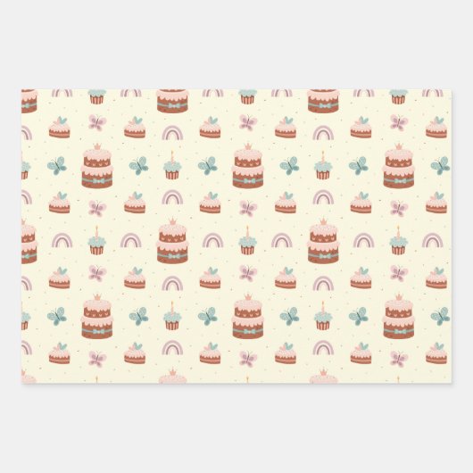 Baby Dino Wrapping Paper Flat Sheet Set 3 Geschenkpapier Set (Vorderseite 3)