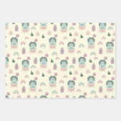 Baby Dino Wrapping Paper Flat Sheet Set 3 Geschenkpapier Set (Vorderseite)