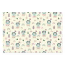 Baby Dino Wrapping Paper Flat Sheet Set 3