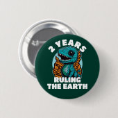Baby Dinosaur 2 Jahre alt Geburtstag Button (Vorne & Hinten)