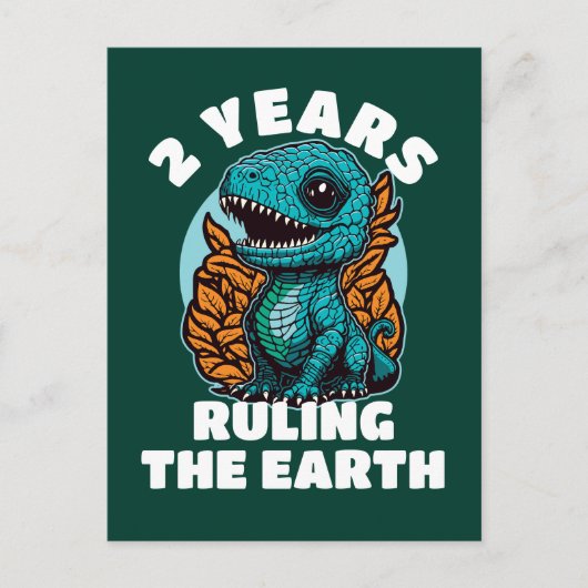 Baby Dinosaur 2 Jahre alt Geburtstag Postkarte (Vorderseite)