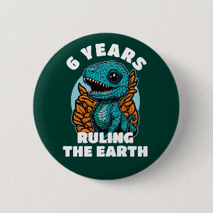 Baby Dinosaur 6 Jahre alt Geburtstag Button