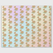 Baby Dinosaur auf Leaf und Regenbogen Geschenkpapier (Flach)