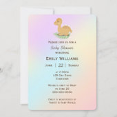 Baby Dinosaur auf Pastel Abstrakt Einladung (Vorderseite)