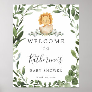 Baby Dinosaur Baby Dusche Begrüßungszeichen Poster