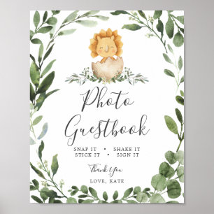 Baby Dinosaur Baby Dusche Foto Gästebuch Schild