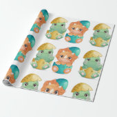 Baby dinosaur baby shower geschenkpapier (Ungerollt)