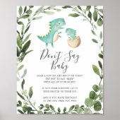 Baby Dinosaur Babydusche Say Baby Sign Poster (Vorne)