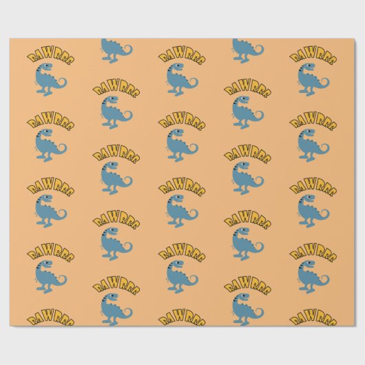 Baby Dinosaur Design - Matte Wrapping Paper Geschenkpapier (Flach)