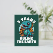 Baby Dinosaur Drei Jahre alt Geburtstag Postkarte (Stehend Vorderseite)