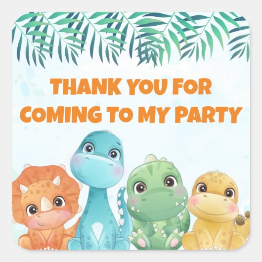 Baby Dinosaur Gastgeschenk Stickers (Vorderseite)