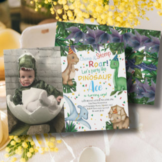 Baby Dinosaur Geburtstagsparty! Foto Einladung