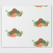 Baby Dinosaur Geburtstagsparty Geschenkpapier (Flach)
