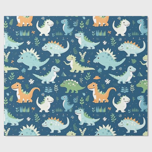 Baby Dinosaur Geschenkpapier (Flach)