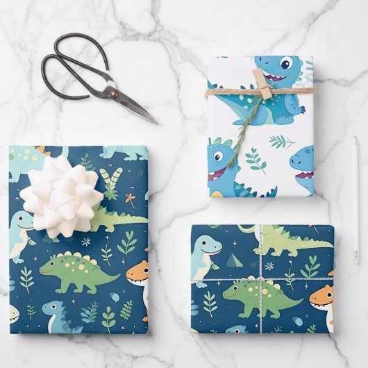 Baby Dinosaur Geschenkpapier Set (Vorderseite)